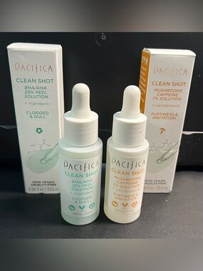 Pacifica Clean Shot Skincare Serum Duo - Peel Solution & caffeine solution